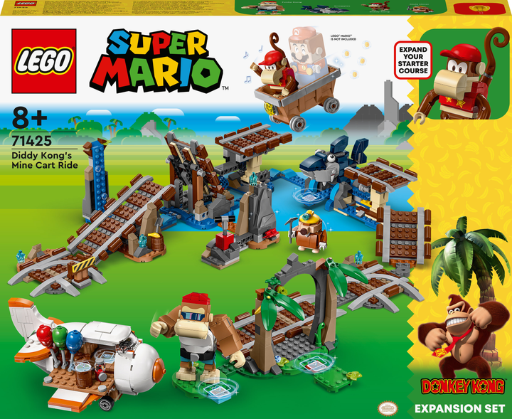 Zestaw klocków LEGO Super Mario Przejażdżka wagonikiem Diddy Konga. Zestaw rozszerzający 1157 elementów (71425) - obraz 1