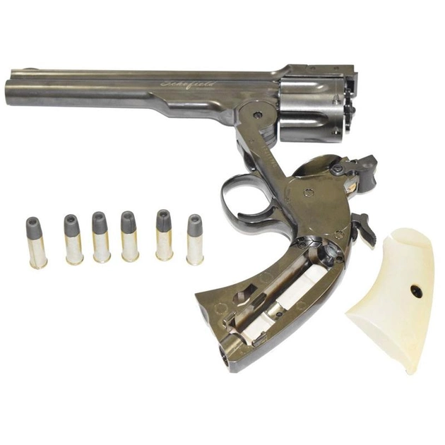 Револьвер пневматический ASG Schofield BB (6", 4,5mm), черный/пластик - изображение 2