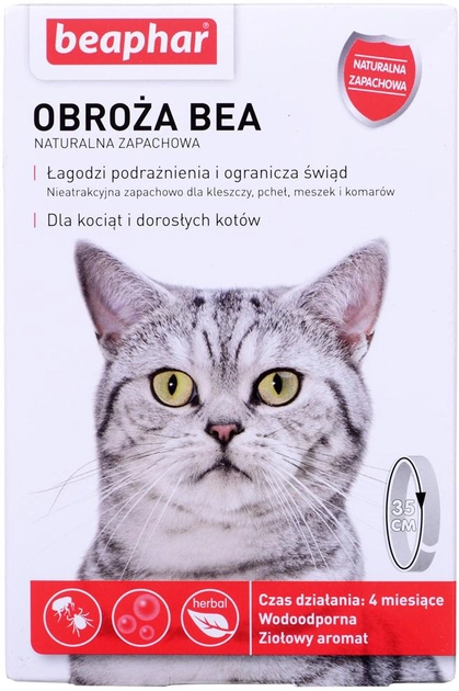 Obroża dla kociąt i kotów BEAPHAR Bea przeciw insektom wodoodporna 35 cm (DLZBEPSMY0001) - obraz 2