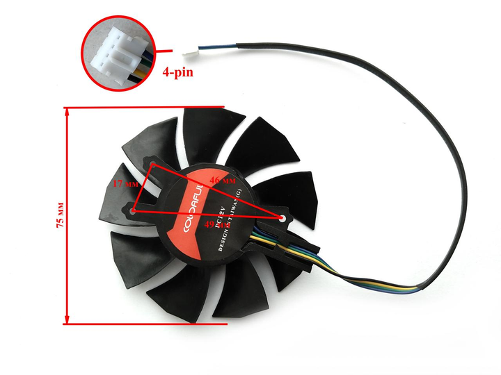 Вентилятор для видеокарты Colorful NB RTX 3060 3070 3080 3090 (№452.2) - изображение 3