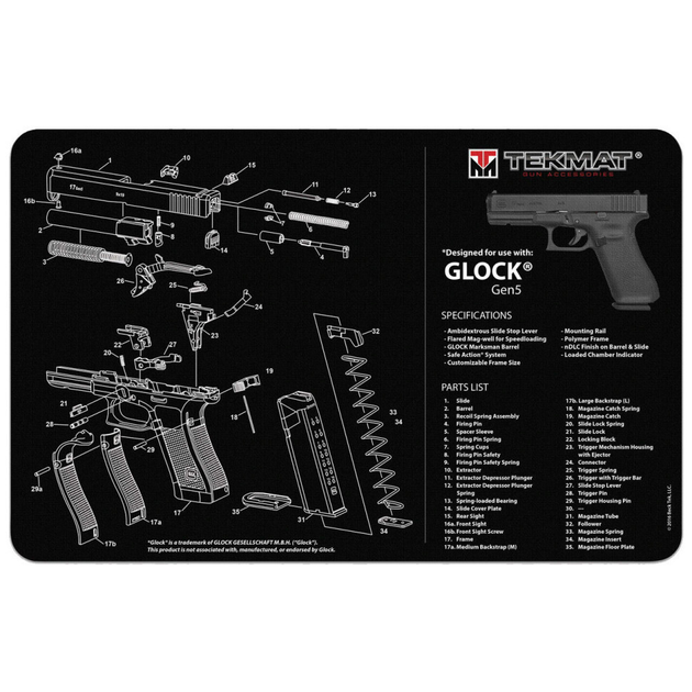 Коврик настольный Tekmat Glock Gen5 28x43 см - зображення 1