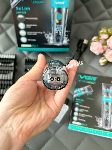 Профессиональная беспроводная машинка для стрижки VGR V-695 Salon series триммер для волос, бороды и усов - изображение 7