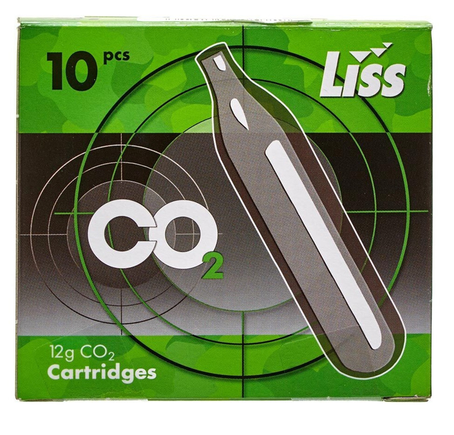 Балон газовий Liss CO2 12 г (10 шт./пач) для пневматичної зброї - зображення 1