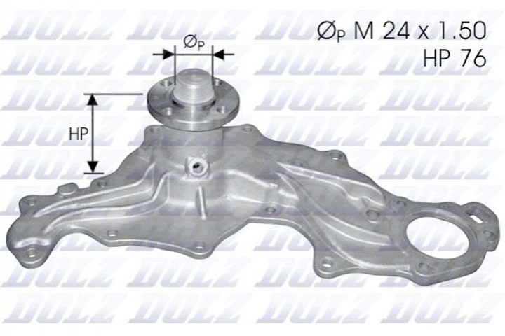 Водяний насос FORD CAPRI III (GECP) CORTINA \'80 (GBS, GBNS) GRANADA (GU, GNU) SIERRA (BNC, GBC) Dolz (F122) - зображення 1