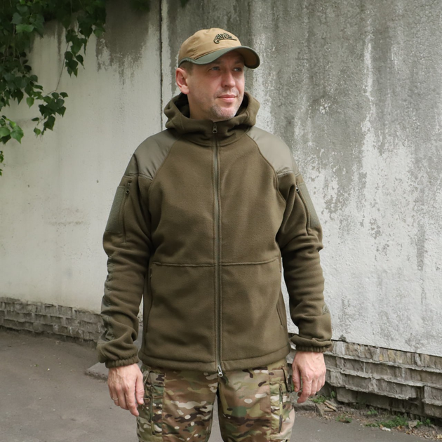 Флісова тактична куртка з капюшоном Шерман олива розмір 60 (926) - изображение 1