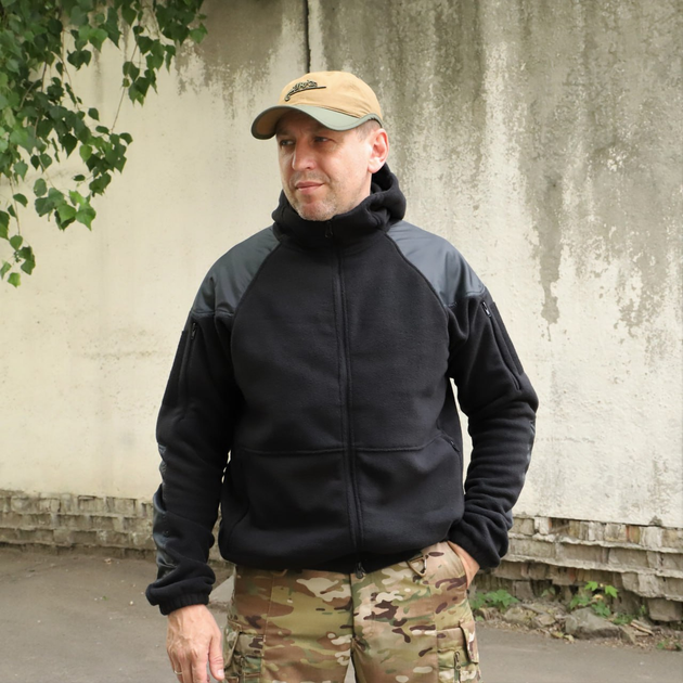 Флісова тактична куртка з капюшоном Шерман чорний розмір 68 (926) - зображення 2
