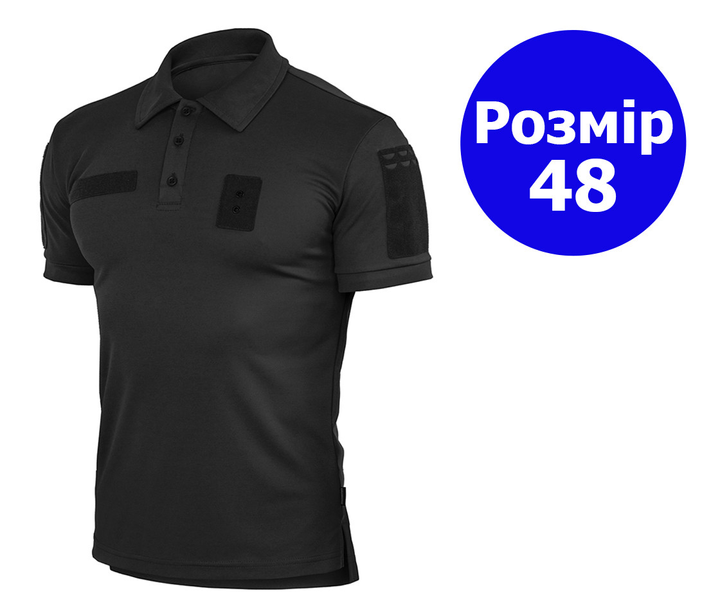 Тактична футболка поло Polo 48 розмір M,футболка зсу поло чорний для поліцейських, чоловіча футболка поло - зображення 1