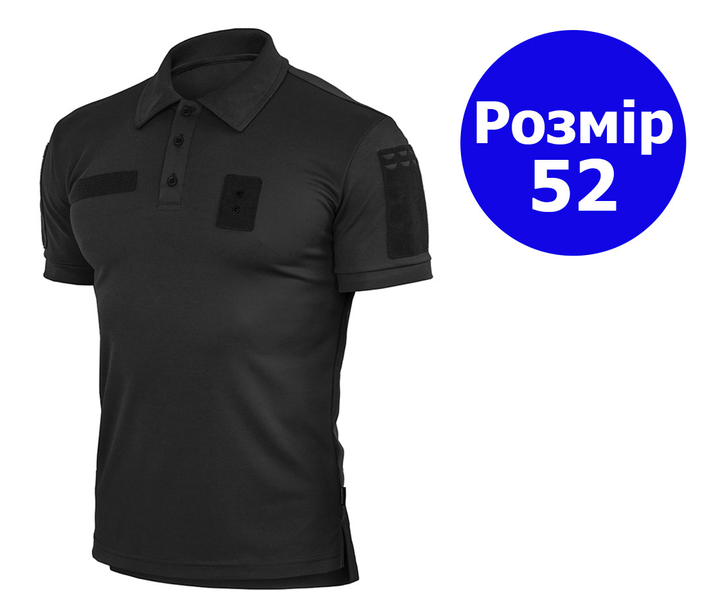 Тактична футболка поло Polo 52 розмір XL,футболка зсу поло чорний для поліцейських,чоловіча футболка поло - зображення 1