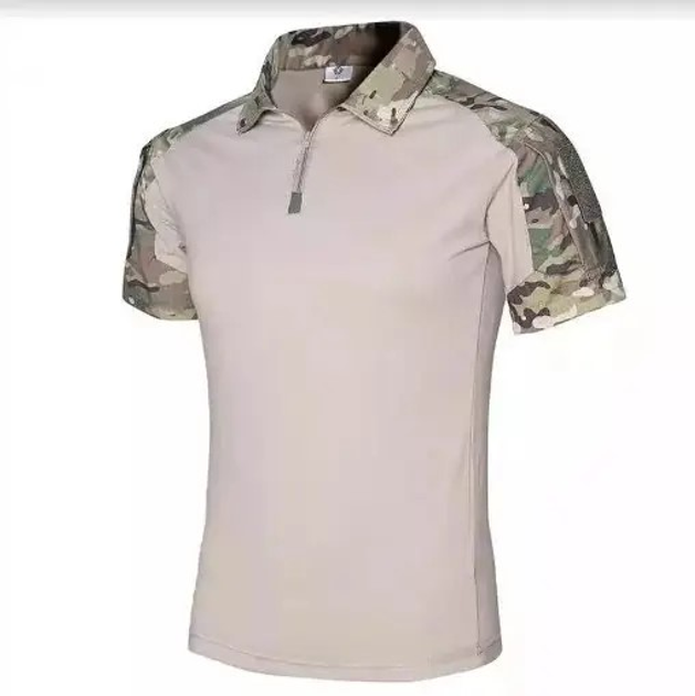 Тактическая футболка поло с коротким рукавом мультикам рубашка боевая Multicam Ubacs р.3XL 1шт. - изображение 1