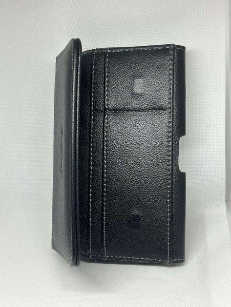 Чехол на ремень, пояс кобура поясной кожаный c карманами для телефона, черный (KG-8922) - изображение 2