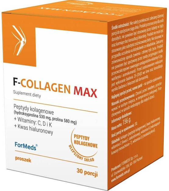 Харчова добавка Formeds F-Collagen Max кістки суглоби м'язи 30 шт (5903148629780) - зображення 1