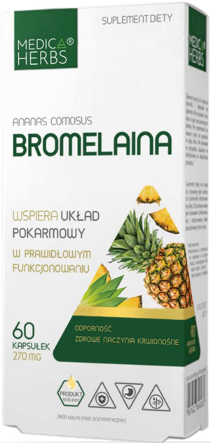 Medica Herbs Bromelaina 60 kapsułek (5907622656279) - obraz 1