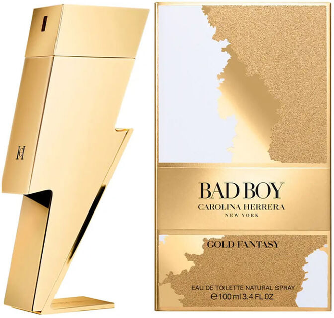 Woda toaletowa męska Carolina Herrera Bad Boy Gold Fantasy Edt 100 ml (8411061028933) - obraz 1