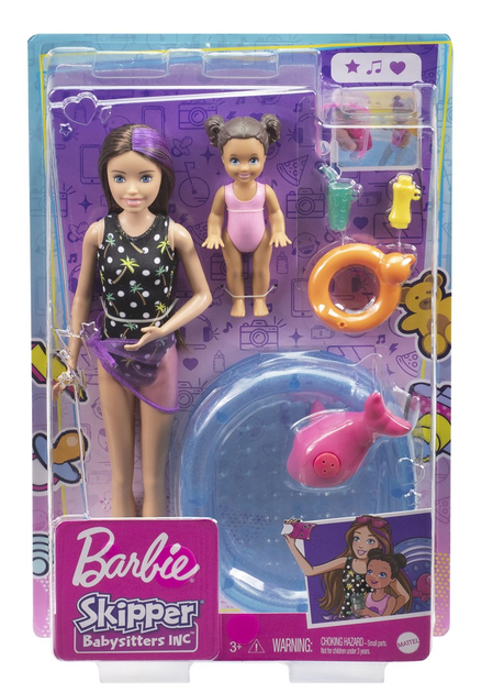 Ігровий набір з ляльками Barbie Няня Барбі Басейн GRP39 (887961909609) - зображення 5