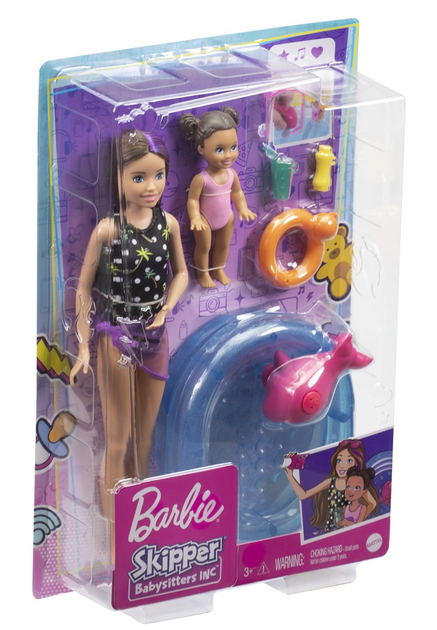 Ігровий набір з ляльками Barbie Няня Барбі Басейн GRP39 (887961909609) - зображення 6