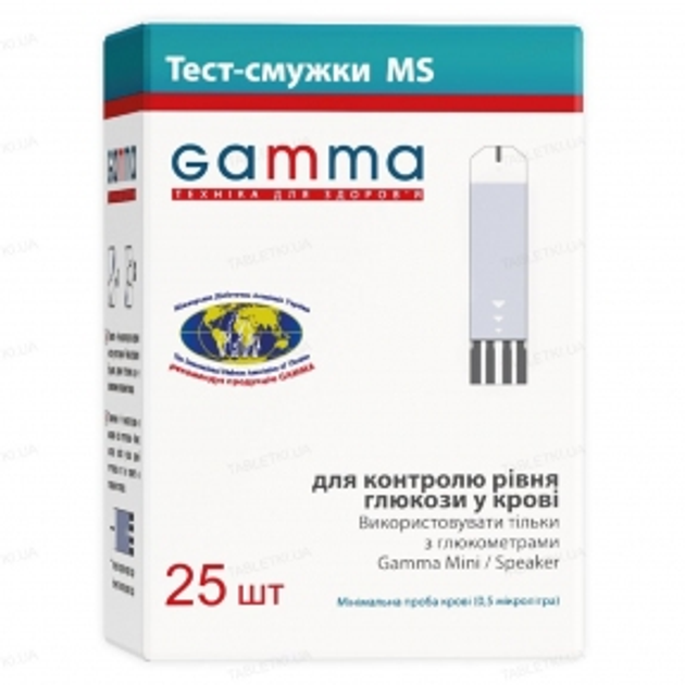 Тест-смужки GAMMA MS 25 штук - зображення 1