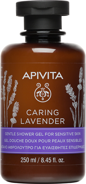 Гель для душу Apivita Caring Lavender зволожуючий для чутливої шкіри 250 мл (5201279074555) - зображення 1