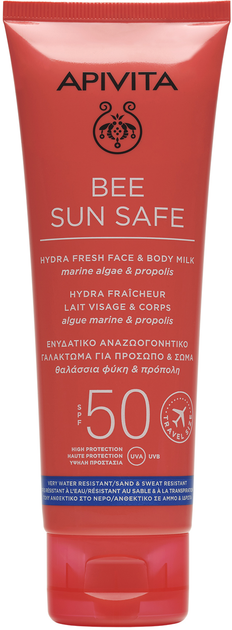 Сонцезахисне молочко для обличчя та тіла Apivita Bee Sun Safe SPF50 100 мл (5201279080662) - зображення 1