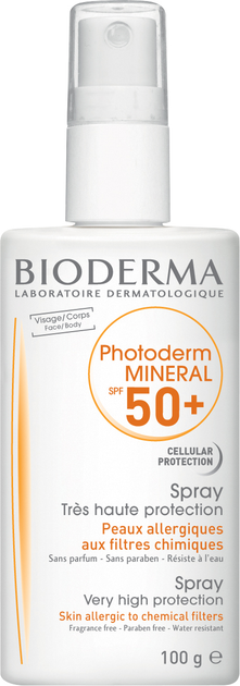 Spray do opalania Bioderma Photoderm Mineral SPF 50+ 100 g (3401598588593) - obraz 1