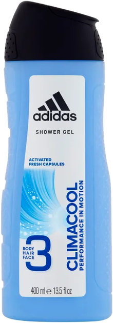 Żel pod prysznic Adidas 3 w 1 do ciała, włosów i twarzy Climacool 400 ml (3614221653715) - obraz 1