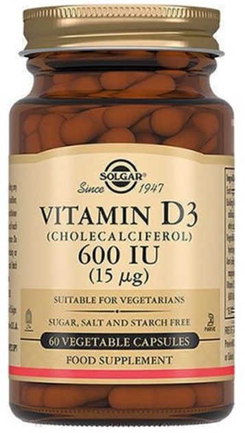Вітамін Д3 600 МО Solgar 60 капсул (33984033184) - зображення 1