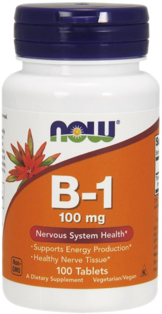 Добавка харчова Now Foods Вітамін B1 100 мг 100 таблеток (733739004468) - зображення 1