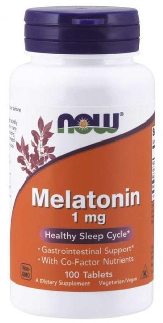 Now Foods Melatonin 1mg 100 tabletek (733739032621) - obraz 1