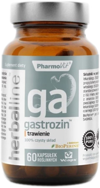 Suplement diety Pharmovit Gastrozin Herballine 60 kapsułek Trawienie (5902811237673) - obraz 1