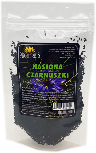 Proherbis Nasiona Czarnuszki 50 g Odporność (5902687150113) - obraz 1