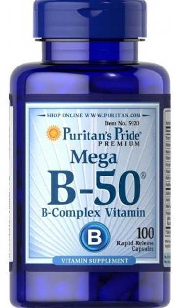 Puritan's Pride Witamina B-50 Complex 100 kapsułek (25077059201) - obraz 1