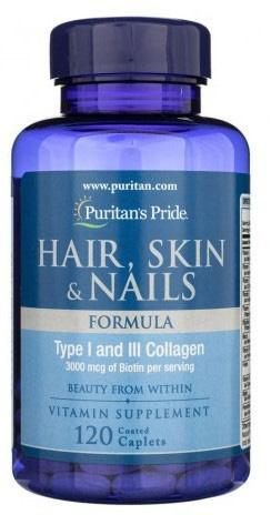 Харчова добавка Puritans Pride Hair, Skin, Nails 120 капсул (25077075829) - зображення 1