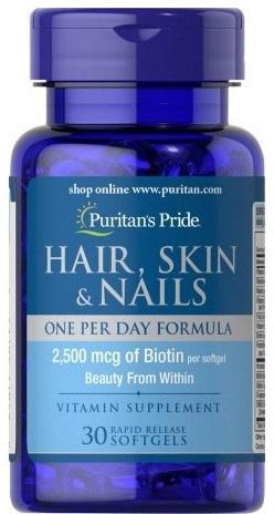 Харчова добавка Puritans Pride Hair, Skin, Nails 30 капсул (25077507795) - зображення 1