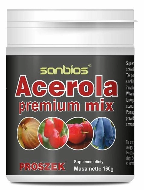 Харчова добавка Порошок Sanbios Acerola Premium Mix 160 г (5908230845918) - зображення 1