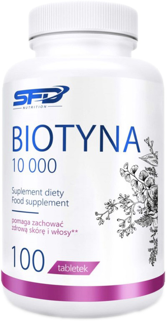 SFD Biotyna 10 000 100 tabletek Zdrowa Skóra Włosy (5902837736785) - obraz 1