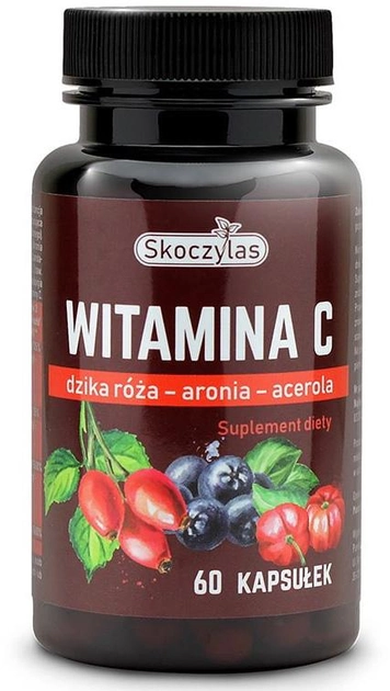Харчова добавка Skoczylas Вітамін C TRIO 60 капсул для імунітету Acerola (5903631208034) - зображення 1
