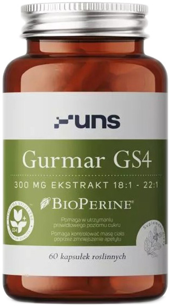 Харчова добавка UNS Gurmar Gs4 + Біоперін 60 капсул (5904238961100) - зображення 1