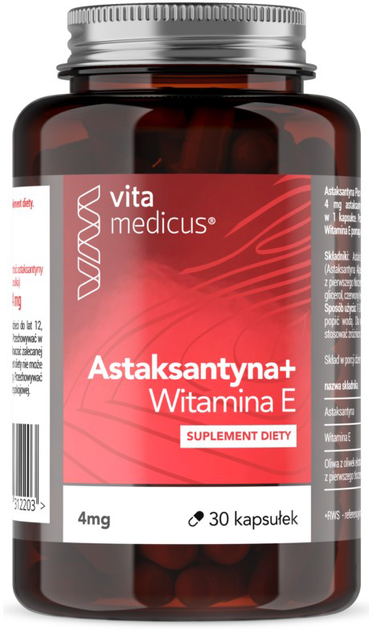 Харчова добавка Vita Medicus Астаксантін + Віт. Е 30 капсул (5905279312203) - зображення 1