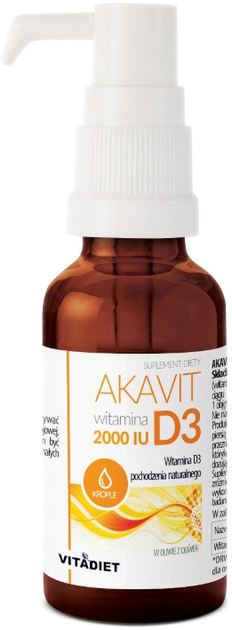 Vitadiet Akavit Witamina D3 2000 IU 29.4 ml (5900425006524) - obraz 1