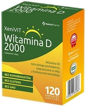 Харчова добавка Xenico Pharma Ксенівіт Вітамін D 2000 120 капсул (5905279876088) - зображення 1