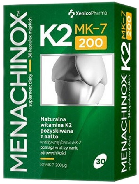 Харчова добавка Xenico Pharma Менахінокс K2 Мк-7200 30 капсул (5905279876132) - зображення 1
