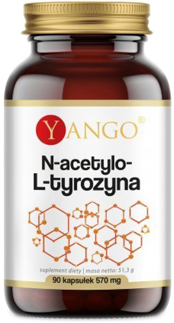 Yango N-Acetylo-L-Tyrozyna 570mg 90 kapsułek Nerwy (5905279845428) - obraz 1