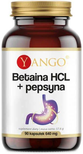 Харчова добавка Yango Betaina HCL Пепсин 90 капсул (5907483417064) - зображення 1