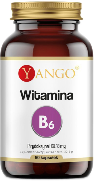 Харчова добавка Yango Вітамін В6 90 капсул проти стресу (5904194061883) - зображення 1