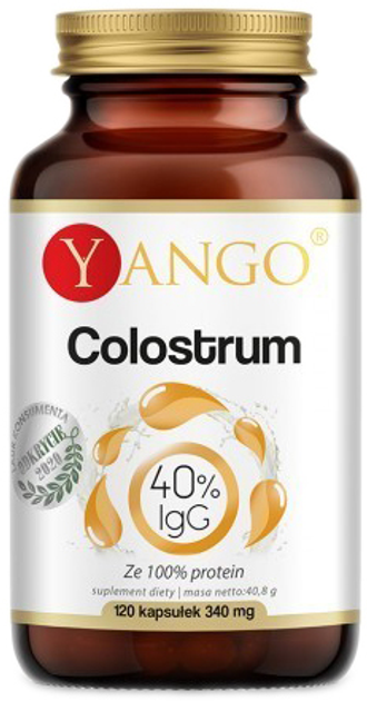 Протеїн Yango Colostrum Ze 100% Білок 340 мг 120 капсул (5907483417965) - зображення 1