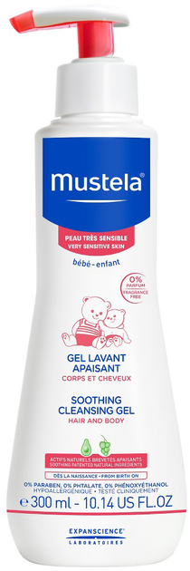 Очисний гель для голови та тіла для чутливої шкіри Mustela Soothing Cleansing Gel 300 мл (3504105029937) - зображення 1