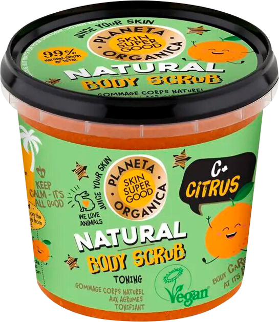 Peeling do ciała Planeta Organica Natural Body Scrub Skin Super Good Toning C+ Citrus 360 ml (4743318101552) - obraz 1