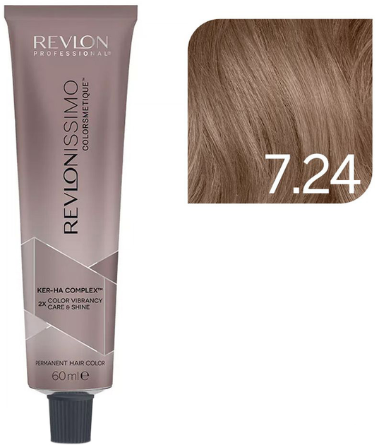 Farba do włosów w kremie Revlon Professional Revlonissimo Colorsmetique 7.24 - Miedziany perłowy blond 60 ml (8432225099897) - obraz 1