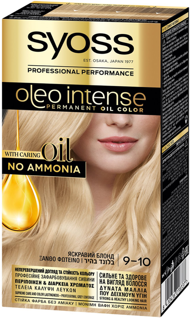 Farba do włosów SYOSS Oleo Intense 9-10 Jasny blond 115 ml (8410436218337) - obraz 1