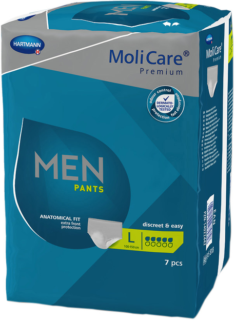 Труси поглинаючі для чоловіків Hartmann MoliCare Premium Men Рants 5 крапель L 7 шт (4052199275758) - зображення 1