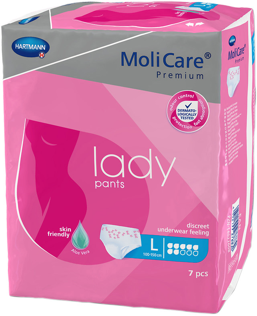 Труси поглинаючі для жінок Hartmann MoliCare Premium lady Рants 7 крапель L 7 шт (4052199276830) - зображення 1